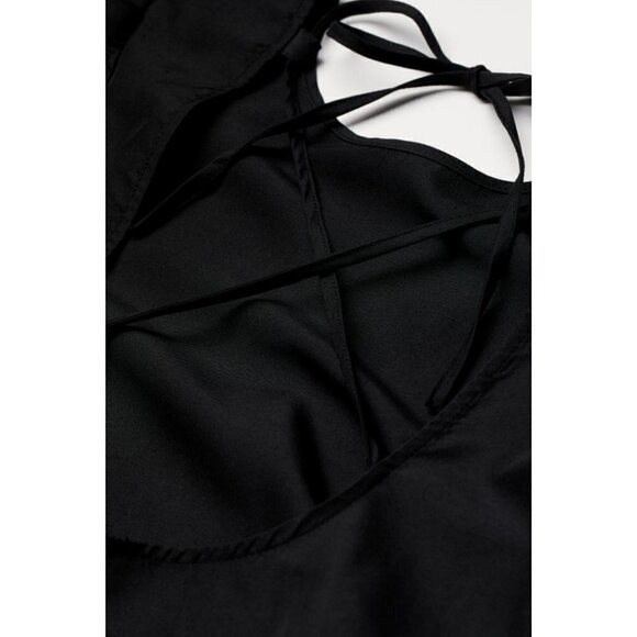 nwt H&M Black Puffsleeve Mini Dress Size XS - Picture 7 of 8